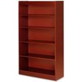 Sp Richards Lorell® 5-Shelf Panel End Hardwood Veneer Bookcase, 36"W x 12"D x 60"H, Cherry LLR89053